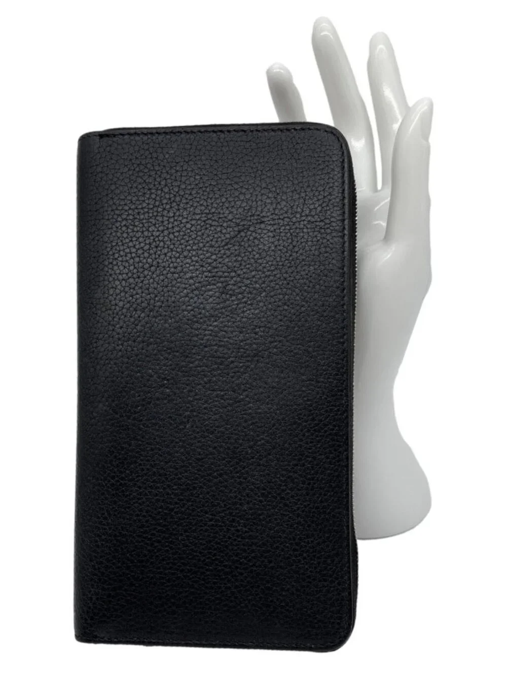 Celine  Zipped Around Large Calfskin Leather Multifunction Wallet Black